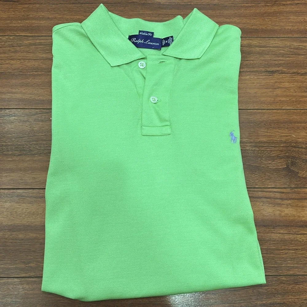Purple Label Ralph Lauren Lime Green Polo Shirt, Men, Mercerized cotton, size M - Picture 1 of 7